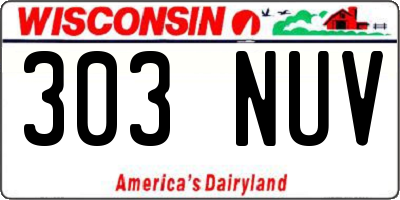 WI license plate 303NUV