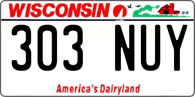 WI license plate 303NUY