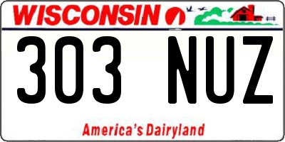 WI license plate 303NUZ