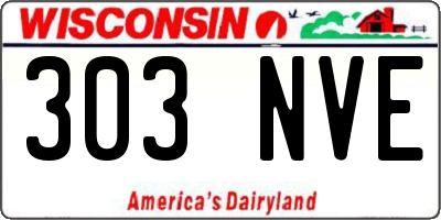 WI license plate 303NVE