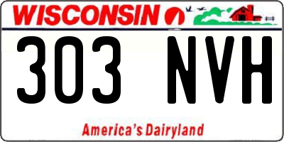 WI license plate 303NVH