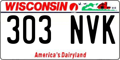 WI license plate 303NVK