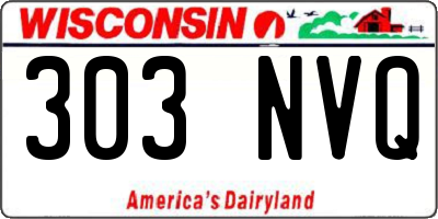 WI license plate 303NVQ