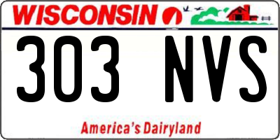 WI license plate 303NVS