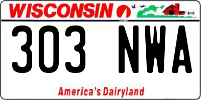 WI license plate 303NWA
