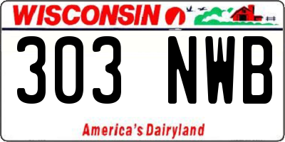 WI license plate 303NWB