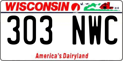 WI license plate 303NWC