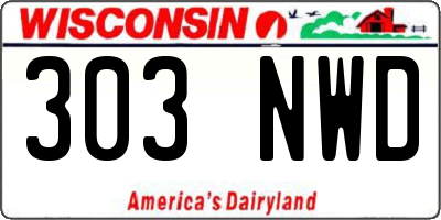 WI license plate 303NWD