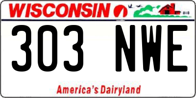 WI license plate 303NWE