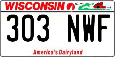 WI license plate 303NWF