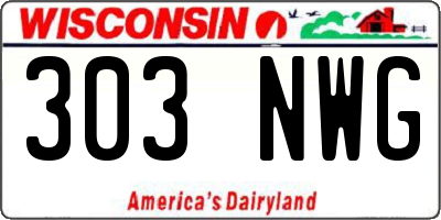 WI license plate 303NWG