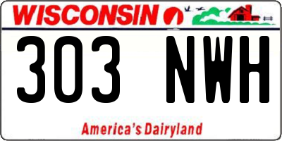 WI license plate 303NWH