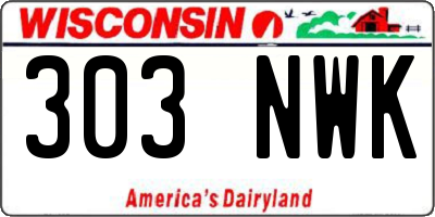WI license plate 303NWK