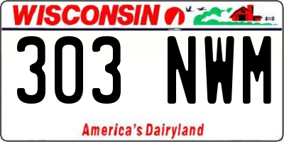 WI license plate 303NWM