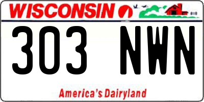WI license plate 303NWN