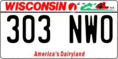 WI license plate 303NWO