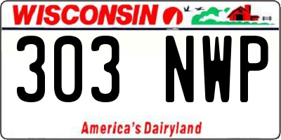 WI license plate 303NWP