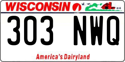 WI license plate 303NWQ