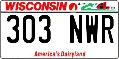 WI license plate 303NWR