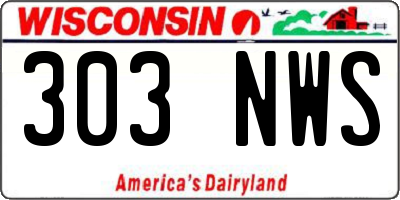 WI license plate 303NWS