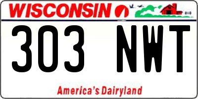 WI license plate 303NWT