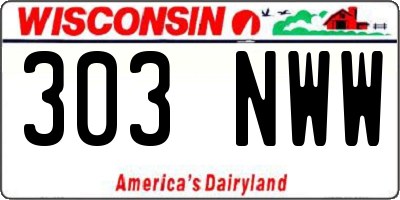 WI license plate 303NWW