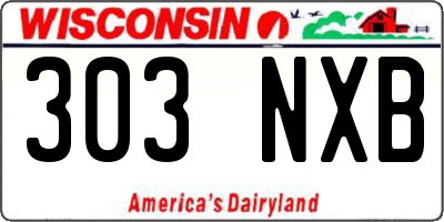WI license plate 303NXB