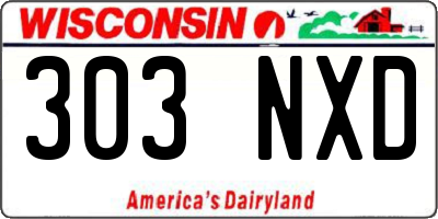 WI license plate 303NXD