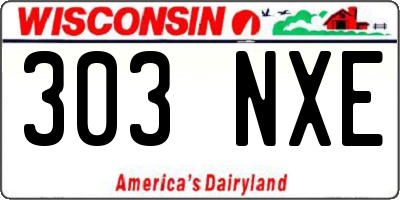 WI license plate 303NXE