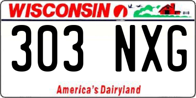 WI license plate 303NXG