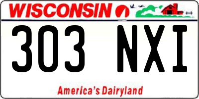 WI license plate 303NXI