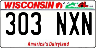 WI license plate 303NXN