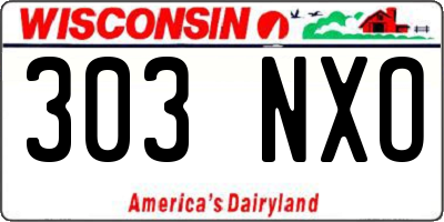 WI license plate 303NXO