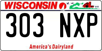 WI license plate 303NXP