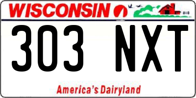 WI license plate 303NXT