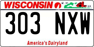 WI license plate 303NXW