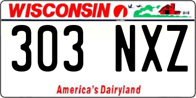 WI license plate 303NXZ
