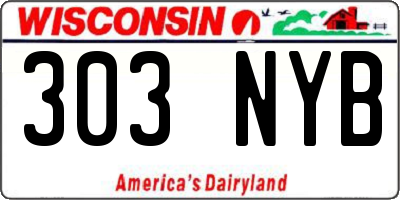 WI license plate 303NYB