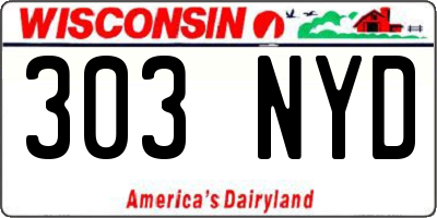 WI license plate 303NYD