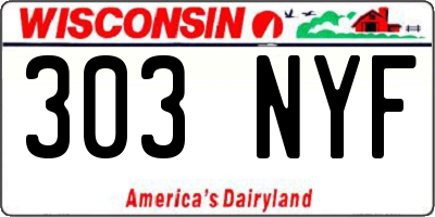 WI license plate 303NYF