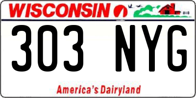 WI license plate 303NYG