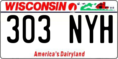 WI license plate 303NYH