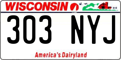 WI license plate 303NYJ