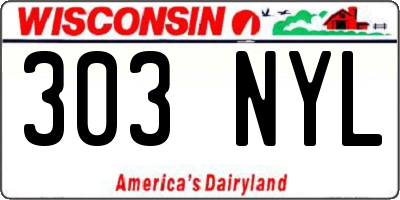 WI license plate 303NYL