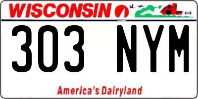 WI license plate 303NYM