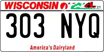 WI license plate 303NYQ