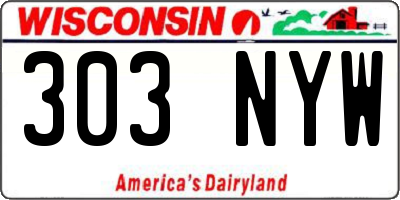 WI license plate 303NYW