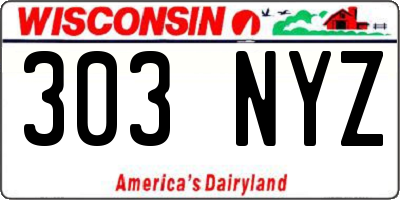 WI license plate 303NYZ