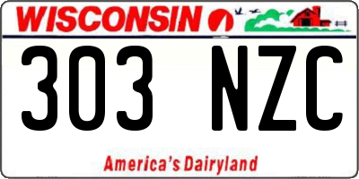 WI license plate 303NZC