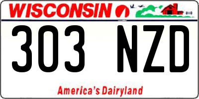 WI license plate 303NZD